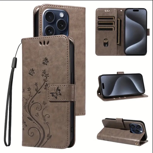 New- Faux leather phone case with card holder & kickstand, iPhone 15 pro max - Picture 7 of 7
